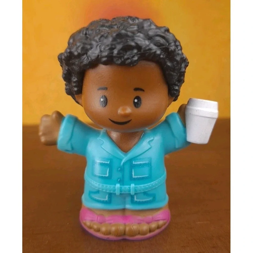Fisher Price Little People African American Teal Jumper Coffee Lemonade Cup